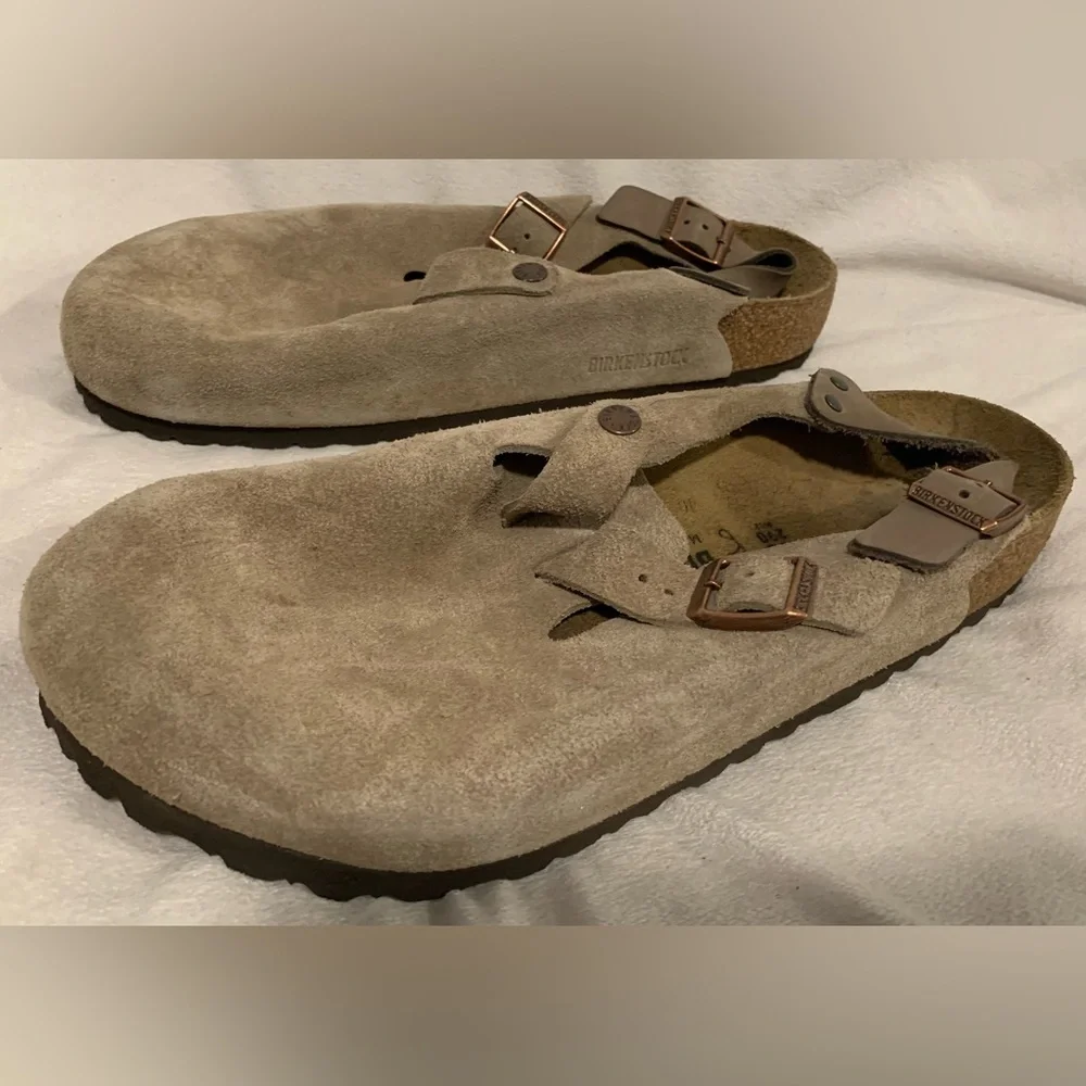 Birkenstock Tokio Men's Clogs Suede Leather Slide Sandal Taupe Size 45/12 - 12.5 - Picture 12 of 16